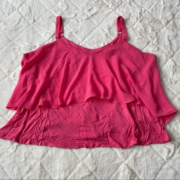 Torrid | Supersonic Pink Double Layer Chiffon Blouse | Size 1X - Picture 2 of 8